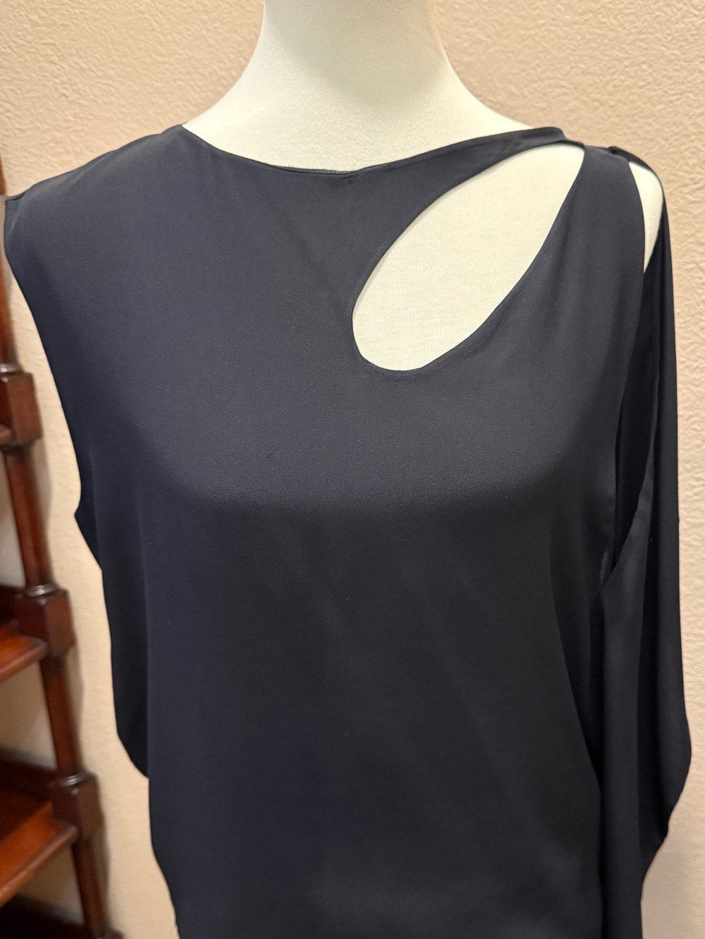 Gucci Black Asymmetric Cutout Blouse